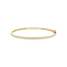 14K Solid Gold 1 Row Diamond Bangle - Triple C Diamond's