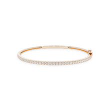 14K Solid Gold 1 Row Diamond Bangle - Triple C Diamond's