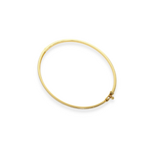 14K Solid Gold 2 Rows Diamond Bangle - Triple C Diamond's