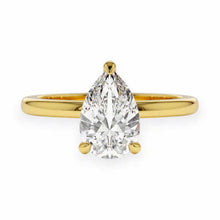14K Solid Gold 3 Prong Pear Cut Solitaire Diamond Ring - IGI Certified - Triple C Diamond's