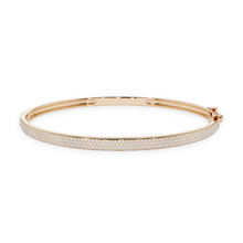 14K Solid Gold 3 Rows Diamond Bracelet - Triple C Diamond's