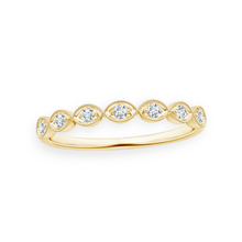 14K Solid Gold Antic Half Diamond Ring Band - Triple C Diamond's