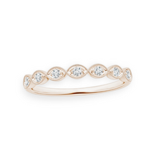 14K Solid Gold Antic Half Diamond Ring Band - Triple C Diamond's
