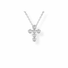 14K Solid Gold Bezel Cross Diamond Necklace - Triple C Diamond's