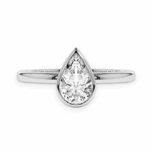 14K Solid Gold Bezel Setting Pear Cut Solitaire Diamond Ring - IGI Certified - Triple C Diamond's