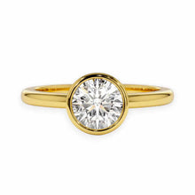 14K Solid Gold Bezel Setting Round Cut Diamond Solitaire Ring - IGI Certified - Triple C Diamond's