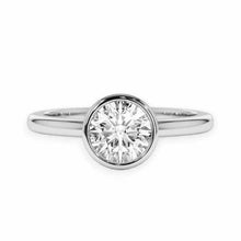 14K Solid Gold Bezel Setting Round Cut Diamond Solitaire Ring - IGI Certified - Triple C Diamond's