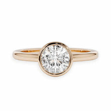 14K Solid Gold Bezel Setting Round Cut Diamond Solitaire Ring - IGI Certified - Triple C Diamond's