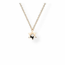 14K Solid Gold Burnish Style Star Diamond Necklace - Triple C Diamond's