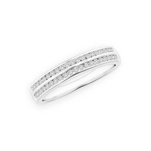 14K Solid Gold Channel Setting Dubble Line Diamond Ring - Triple C Diamond's