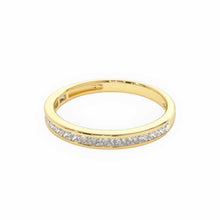 14K Solid Gold Channel Setting Half Ring Band - Triple C Diamond's