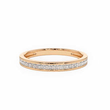 14K Solid Gold Channel Setting Half Ring Band - Triple C Diamond's