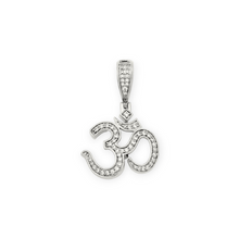 14K Solid Gold Channel Setting Om Diamond Pendant - Triple C Diamond's