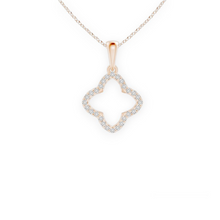 14K Solid Gold Clover Diamond Necklace - Triple C Diamond's