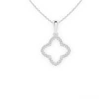 14K Solid Gold Clover Diamond Necklace - Triple C Diamond's