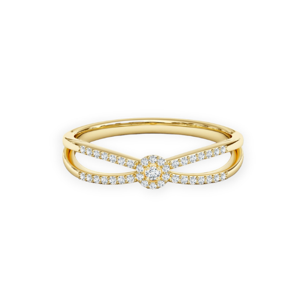 14K Solid Gold Cluster Round Diamond Ring - Triple C Diamond's