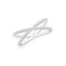 14K Solid Gold Cross Line Diamond Ring - Triple C Diamond's