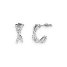 14K Solid Gold Cross Pave Setting Earrings - Triple C Diamond's