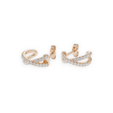 14K Solid Gold Cross Pave Setting Earrings - Triple C Diamond's