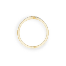 14K Solid Gold Cross line Diamond Engagement Ring - Triple C Diamond's