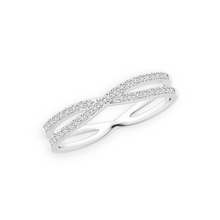 14K Solid Gold Cross line Diamond Engagement Ring - Triple C Diamond's