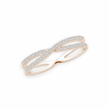 14K Solid Gold Cross line Diamond Engagement Ring - Triple C Diamond's