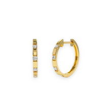 14K Solid Gold Dainty Diamond Hoop Earrings - Triple C Diamond's