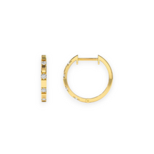 14K Solid Gold Dainty Diamond Hoop Earrings - Triple C Diamond's