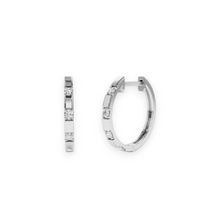 14K Solid Gold Dainty Diamond Hoop Earrings - Triple C Diamond's