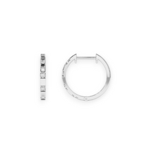 14K Solid Gold Dainty Diamond Hoop Earrings - Triple C Diamond's
