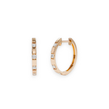 14K Solid Gold Dainty Diamond Hoop Earrings - Triple C Diamond's