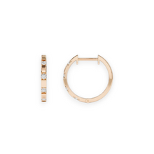 14K Solid Gold Dainty Diamond Hoop Earrings - Triple C Diamond's