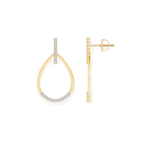 14K Solid Gold Dangling Drop Earrings - Triple C Diamond's
