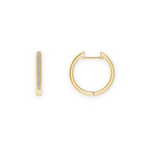 14K Solid Gold Diamond Channel Setting Hoop Earrings - Triple C Diamond's