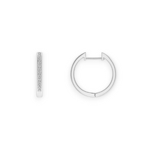 14K Solid Gold Diamond Channel Setting Hoop Earrings - Triple C Diamond's