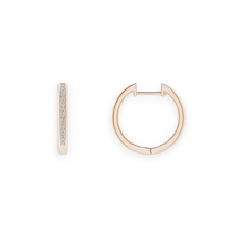 14K Solid Gold Diamond Channel Setting Hoop Earrings - Triple C Diamond's