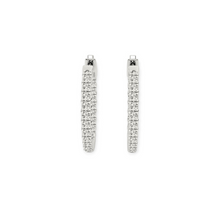 14K Solid Gold Diamond In - Out Hoop Earrings - Triple C Diamond's