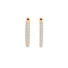14K Solid Gold Diamond In - Out Hoop Earrings - Triple C Diamond's