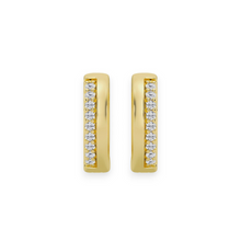 14K Solid Gold Diamond Petit Hoop Earrings - Triple C Diamond's