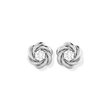 14K Solid Gold Diamond Small Love Knot Earrings Stud - Triple C Diamond's