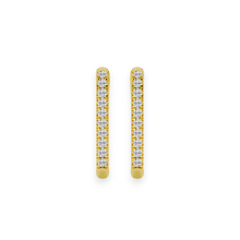 14K Solid Gold Diamond Square Hoop Earrings - Triple C Diamond's