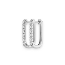 14K Solid Gold Diamond Square Hoop Earrings - Triple C Diamond's