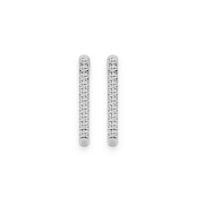 14K Solid Gold Diamond Square Hoop Earrings - Triple C Diamond's