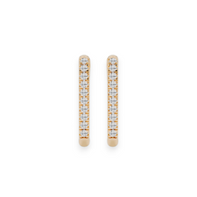 14K Solid Gold Diamond Square Hoop Earrings - Triple C Diamond's