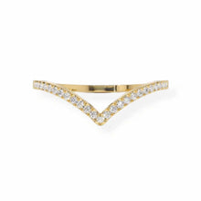 14K Solid Gold Diamond V Shape Engagement Ring - Triple C Diamond's