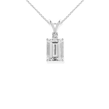 14K Solid Gold Emerald Cut Solitaire Diamond Pendant - IGI Certified - Triple C Diamond's