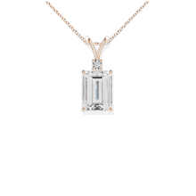14K Solid Gold Emerald Cut Solitaire Diamond Pendant - IGI Certified - Triple C Diamond's