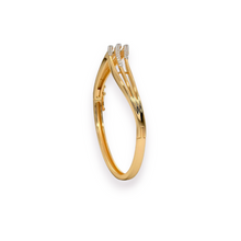 14K Solid Gold Everyday Wearing Diamond Bangle - Triple C Diamond's