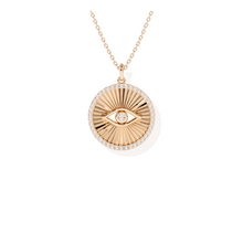14K Solid Gold Evil Eye Diamond Necklace - Triple C Diamond's