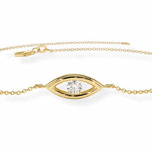 14K Solid Gold Evil Eye Solitaire Diamond Bracelet - Triple C Diamond's